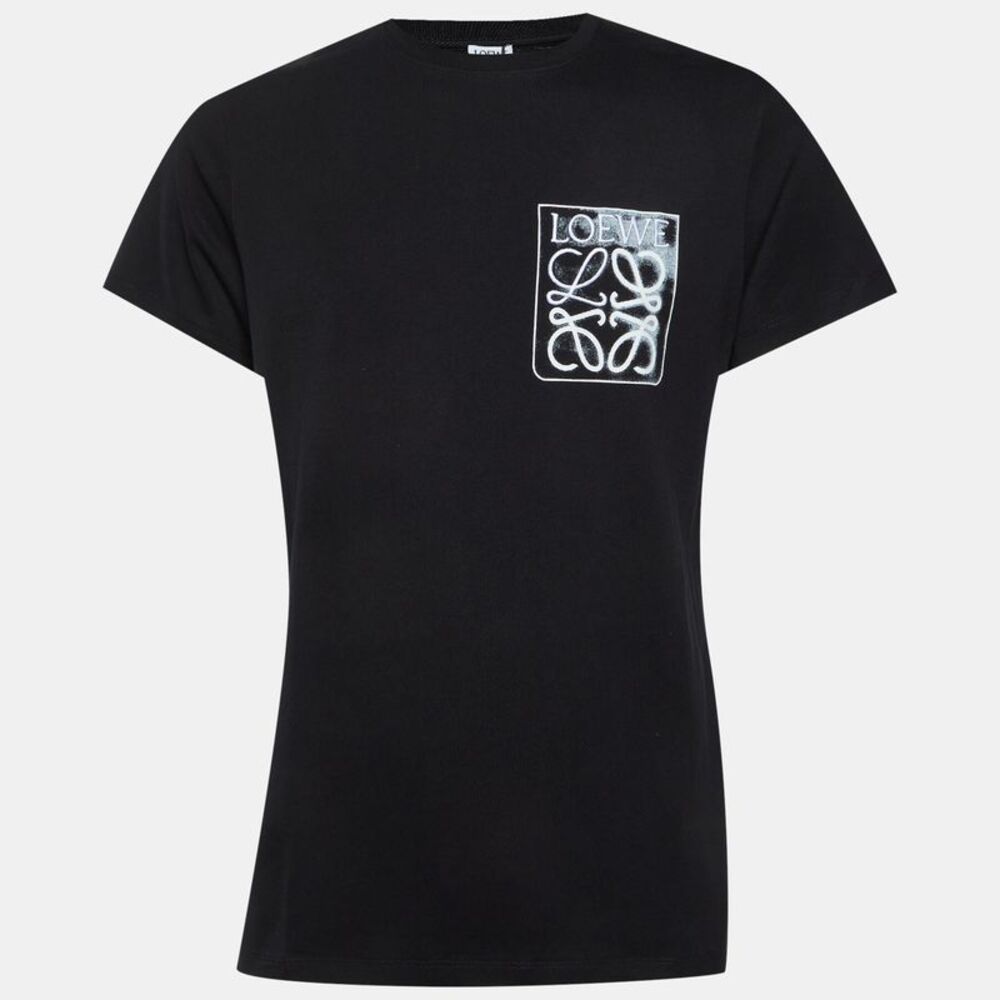 Loewe Black Cotton Anagram Fake Pocket Crew Neck T-Shirt M